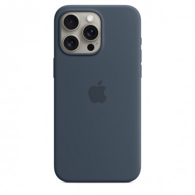 Чехол силиконовый Apple MagSafe для iPhone 15 Pro Max Silicone Case Storm Blue (MT1P3)
