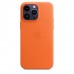 Чехол кожаный Apple MagSafe для iPhone 14 Pro Leather Case Orange (MPPL3FE)