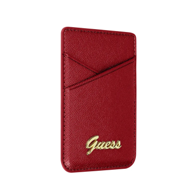 Кардхолдер GUESS Wallet Cardslot Magsafe Saffiano Script logo, red