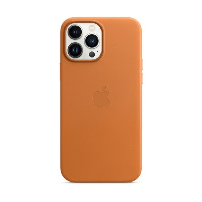 Чехол кожанный Apple MagSafe для iPhone 13 Pro Max, золотистая охра