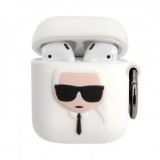 Чехол Lagerfeld Silicone case with ring для Airpods / Airpods 2 (white)