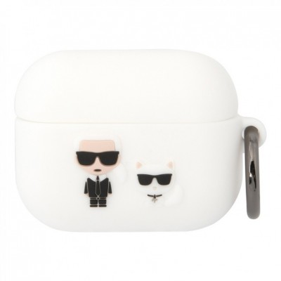 Чехол Lagerfeld Silicone case with ring Karl & Choupette для Airpods Pro (white)