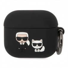 Чехол Karl Lagerfeld Karl & Choupette with ring для AirPods 3 (black)