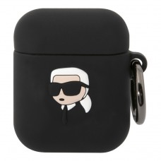 Чехол Karl Lagerfeld Silicone case with ring NFT 3D Karl для Airpods 1/2 (black)
