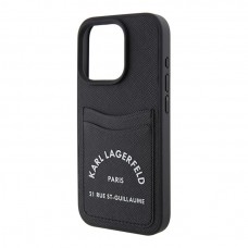 Чехол Karl Lagerfeld Cardslot PU Saffiano RSG 3D rubber logo для iPhone 15 Pro Max