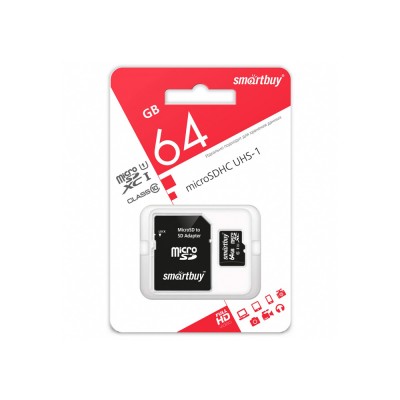 Карта памяти Smartbuy MicroSD 64Гб