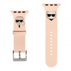 Силиконовый ремешок для Apple Watch 38/40/41mm Karl Lagerfeld Choupette head (pink)