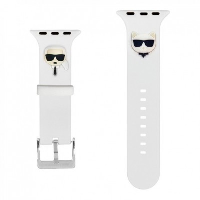 Силиконовый ремешок для Apple Watch 38/40/41mm Karl Lagerfeld Choupette head (white)