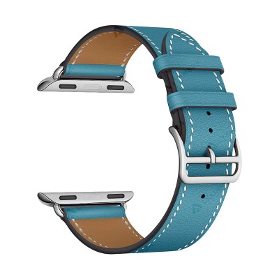 Кожаный Ремешок для Apple Watch 42/44mm Lyambda (blue)