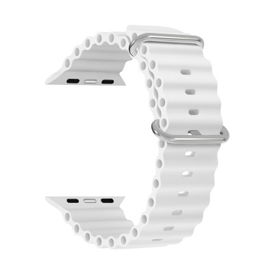 Силиконовый ремешок для Apple Watch 42/44/45mm Lyambda (white)