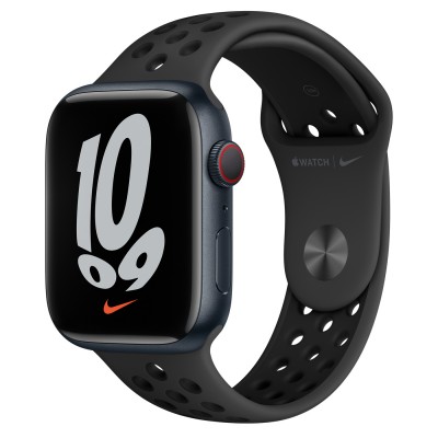 Apple Watch Nike S7 GPS + Cellular , 45mm Midnight Aluminium Case with Midnight Sport Band, MKJP3FD